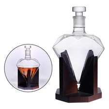 Glas Diamond Whisky Dekanter Wodka Wein Ausgießer Cocktailglashalter