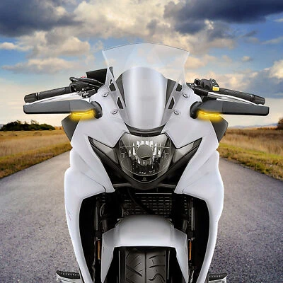 Wind Wing Rearview Mirrors w/ LED Turn Sinal Lights for Suzuki GSXR600 GSXR750 - Image 1 of 4