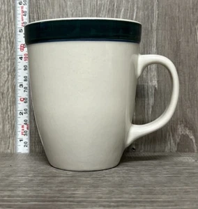 Gibson Housewares Steingut Kaffee Tee Tasse Grün + Blauer Rand Vintage Tassen - Bild 1 von 6