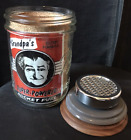Vintage "Grandpa's Rocket Fuel" Tobacco Herb Stash Jar 16 oz Humidor Wood Lid
