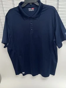 Fila Sport Mens Shirt Size XL GOLF Polo Top Short Sleeve Navy Athletic Fit - Picture 1 of 8