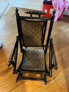 Vintage 1800's "spool" Children's rocking chair 27" X 15" - Picture 1 of 14