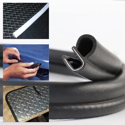 180"Length Soundproof Rubber Seal Edge Guard Trim Bulb Car Door Weather Striping - Image 1 of 4