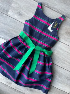 Ralph Lauren Polo Girl's Navy Fall II Cricket Stripe Dress - Age 6 6X - New Tags - Picture 1 of 9