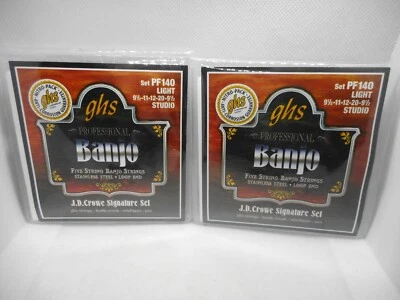 Paquete de 2 Cuerdas GHS 5 Cuerdas Luz Banjo Juego de Cuerdas PF140 Estudio-Firma Set Foto 1 de 3