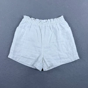 Rails Damen weiße Leinen Shorts Größe Medium Boho Strand Küste Taschen - Bild 1 von 9