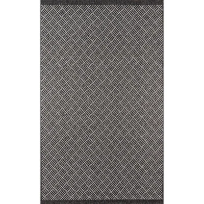 Momeni Como Contemporary Geometric Indoor Outdoor Rug.. Charcoal 3'11" x 5'7" - Image 1 of 4