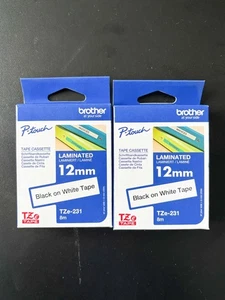 Brother P-Touch TZ TZe-231 Label Tape Printer Laminated 12mm x 8mm | x2 packs - Picture 1 of 3