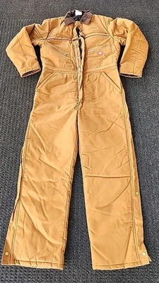 Mono de pato aislado Dickies genuino con cremallera de algodón para hombre 44 alto tostado RN20697 Foto 1 de 4