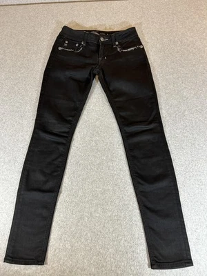 Pantalones de mezclilla Miss Me para mujer 27 negros ajustados tiro medio elásticos estrás brillantes Foto 1 de 4