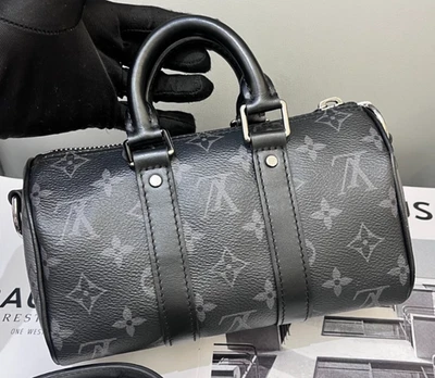 Louis Vuitton  Keepall XS Monogram Top Handle Shoulder Bag Black Silver Women - Image 1 of 4