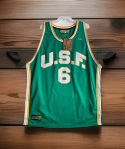 NWT Hardwood Legends USF Dons BILL RUSSELL NCAA Jersey #6 SEWN Men's 4XL - Picture 1 of 8