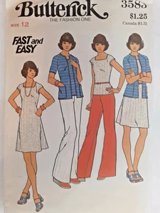 Butterick 3583 Sweater Top Dress Pants Sewing Pattern Ladies 12 UC VTG 60s Knit - Picture 1 of 5