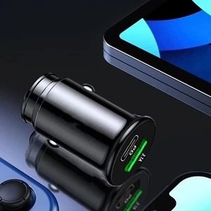 Fast Car Charger 2 Port USB + TYPE C Universal Socket Adapter For iphone Android - Photo 1 sur 8