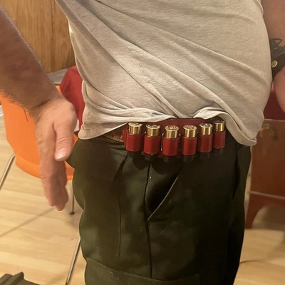 Tactical Leather 6 Rounds Shotgun Cartridge Pouch Waist Belt Shell Ammo Pouches - Image 1 of 4