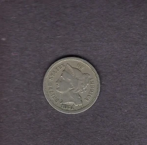 1874 3 CENT NICKEL IN VERY GOOD TO FINE CONDITION LOT 20-24 - Picture 1 of 2