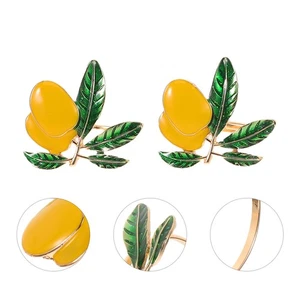 Anillos de servilletas de limón 4 piezas: elegantes servilleteros de frutas artificiales para boda - Imagen 1 de 12