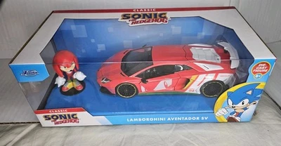 Figura Sonic Hedgehog Knuckles Lamborghini Aventador SV escala 1:24 Jada Diecast Foto 1 de 4