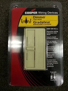 BLOWOUT! COOPER Slider 600W Slide Dimmer Single Pole 600 Watt Ivory 6421V - Picture 1 of 1