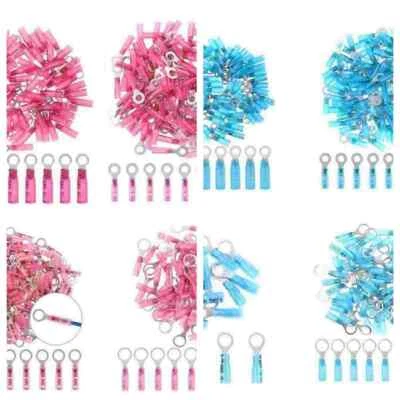 22-10 AWG Waterproof Wire Crimp Connectors Heat Shrink Ring Terminals 200/10PCS - Image 1 of 4