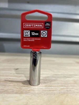 NEW!! Craftsman 1/4" Drive 12mm 6pt Deep Socket - 44409 6 Point Metric - Image 1 of 2