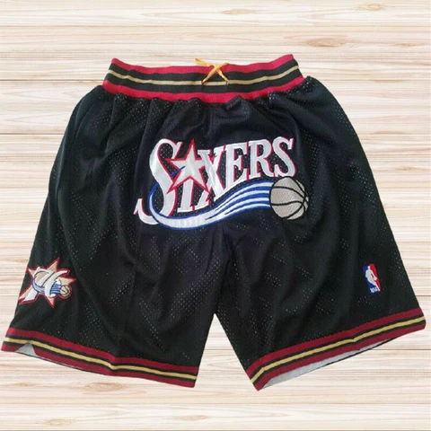 Philadelphia 76ers Retro Basketball Shorts  - Black  New Cover