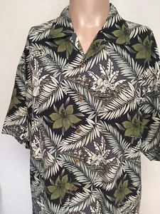 Tommy Bahama Silk Island Adventures Hawaiian ShIRT L Pin Up Pulp Magazine - Picture 1 of 12