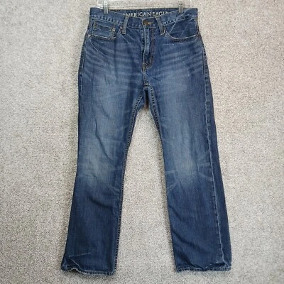 American Eagle Jeans Mens 32X32 Blue Cotton Relaxed Straight Leg Distressed - Image 1 of 4