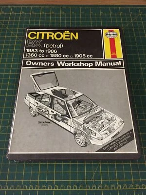 Haynes 908 Citroen BX Petrol 1983 1986 1360cc 1580cc 1905 Owners Workshop Manual - Image 1 of 4
