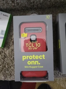 Protect Onn Schutzhülle Grip Slim Robust Handyhülle für Alcatel TCL 10 5G Rot - Bild 1 von 1