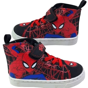 Marvel Spider-Man high-top sneakers for little boys black color size 8 - Picture 1 of 12