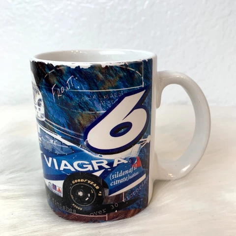 Nascar Coffee Cup Mark Martin # 6 Adult Theme Race Car Ceramic Cover