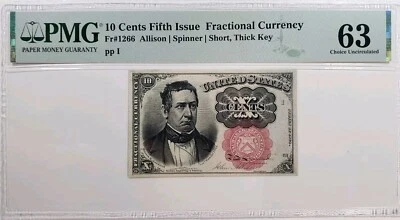 10 Cents Fifth Issue Fr#1266 PMG 63  Uncirculated Banknote  - Image 1 of 4