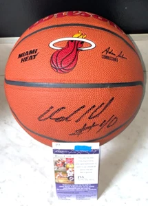 UDONIS HASLEM SIGNED MIAMI HEAT LOGO NBA BASKETBALL NBA CHAMPION 40 FLORIDA JSA - Picture 1 of 3