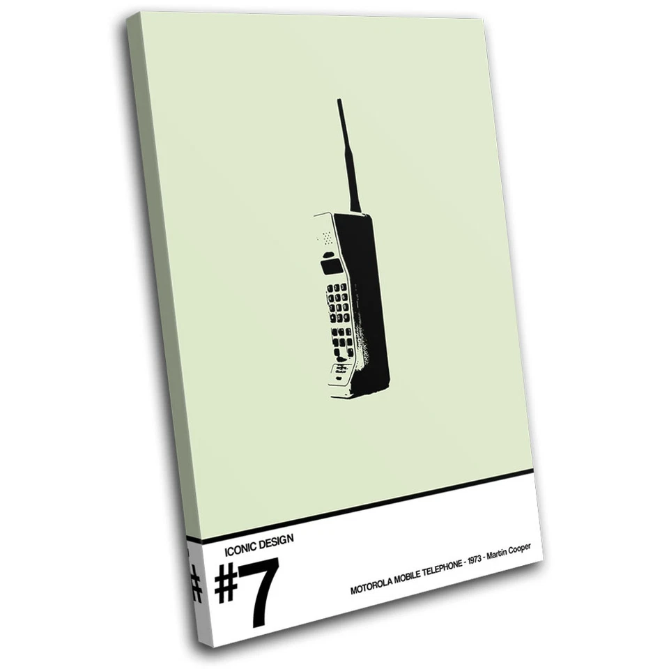 Iconic Mobile Retro Phone Vintage SINGLE Leinwand Wand Kunst Bild drucken - Bild 1 von 1