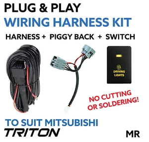 Mitsubishi Triton MR Plug & Play Driving Light Wiring Harness Perception Lightin - Picture 1 of 4