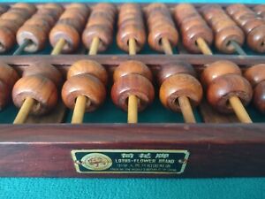 Vintage Lotus Flower Brand Chinese Huanghuali Abacus 11 Rods 77 Breads