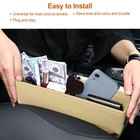 Car Seat Gap Filler Cinch Organiser Leather Sponge Filled Hold Phone Money Keys