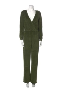 Suzie Kondi Damen VELOURS V-AUSSCHNITT JUMPSUIT Grün Größe M - Bild 1 von 4