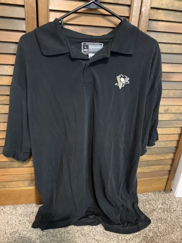 Reebok Pittsbugh Penguins Short Sleeve Polo / Large / Platinum Shield Collection Cover