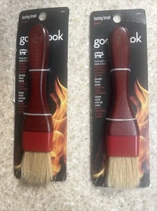 2 Pack Good Cook Bradshaw Wooden Handle Mens Adult Outdoor BBQ Basting Brush - Picture 1 of 5