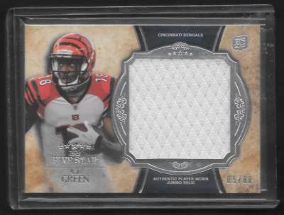 2011 Topps Five Star AJ Green Rookie Jumbo Jersey Patch RC # 05/88 - Image 1 of 2