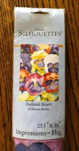 Sagome Pansy/Pansies Design Bandiera da Giardino "Cuori Rifugiati" 25,5" x 38" NUOVO - Foto 1 di 2