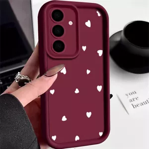 Heart Phone Case For Samsung S24 FE S23 S22 S21 Ultra S25 Shockproof Soft Cover - Picture 1 of 19