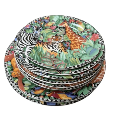 Juego de vajilla de porcelana Sakura Ultra de 8 platos - patrón "Jungla mágica" Foto 1 de 4