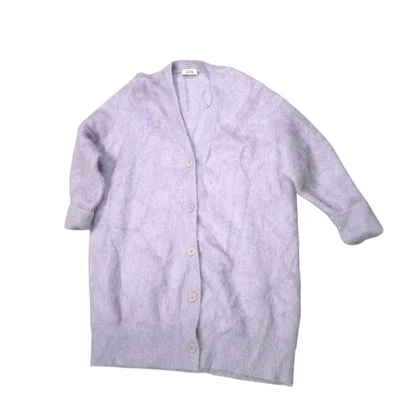 Cárdigan COS Angora Mezcla Púrpura Gran Tamaño Mujer Talla M/L 5 Botones Suave Lujo Foto 1 de 4