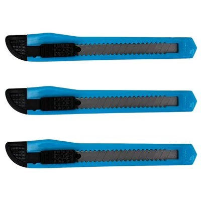 MotoProducts Sky Blue Small Retractable Utility Knife Wholesale 2 Pcs Box Cutter