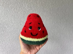Handmade Crochet Watermelon Amigurumi - Soft Plush Stuffed Toy - Picture 1 of 5