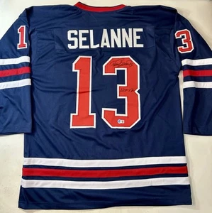 Teemu Selanne Signed Winnipeg Jets Custom Pro Style Jersey W/ HOF COA  Beckett - Picture 1 of 5