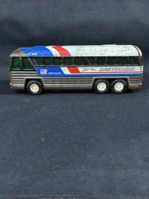 1979 年 Buddy L 灰狗巴士美国巡洋舰 4950 锡玩具日本制造 — 第 1/4 张图片